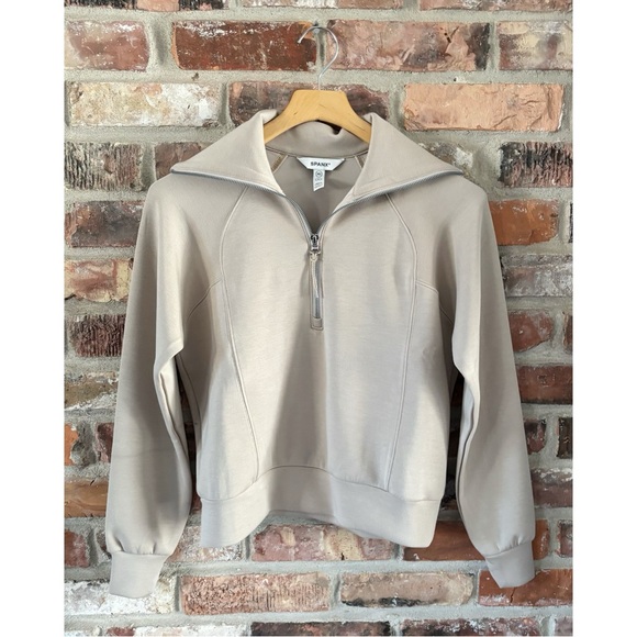 SPANX Tops - Spanx Tan AirEssentials Half Zip Pullover Sweatshirt, XS